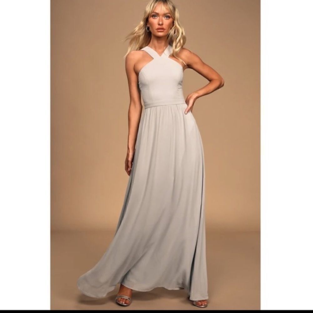 Lulus Air Of Romance GrayโMaxiโDressโSizeโSmall